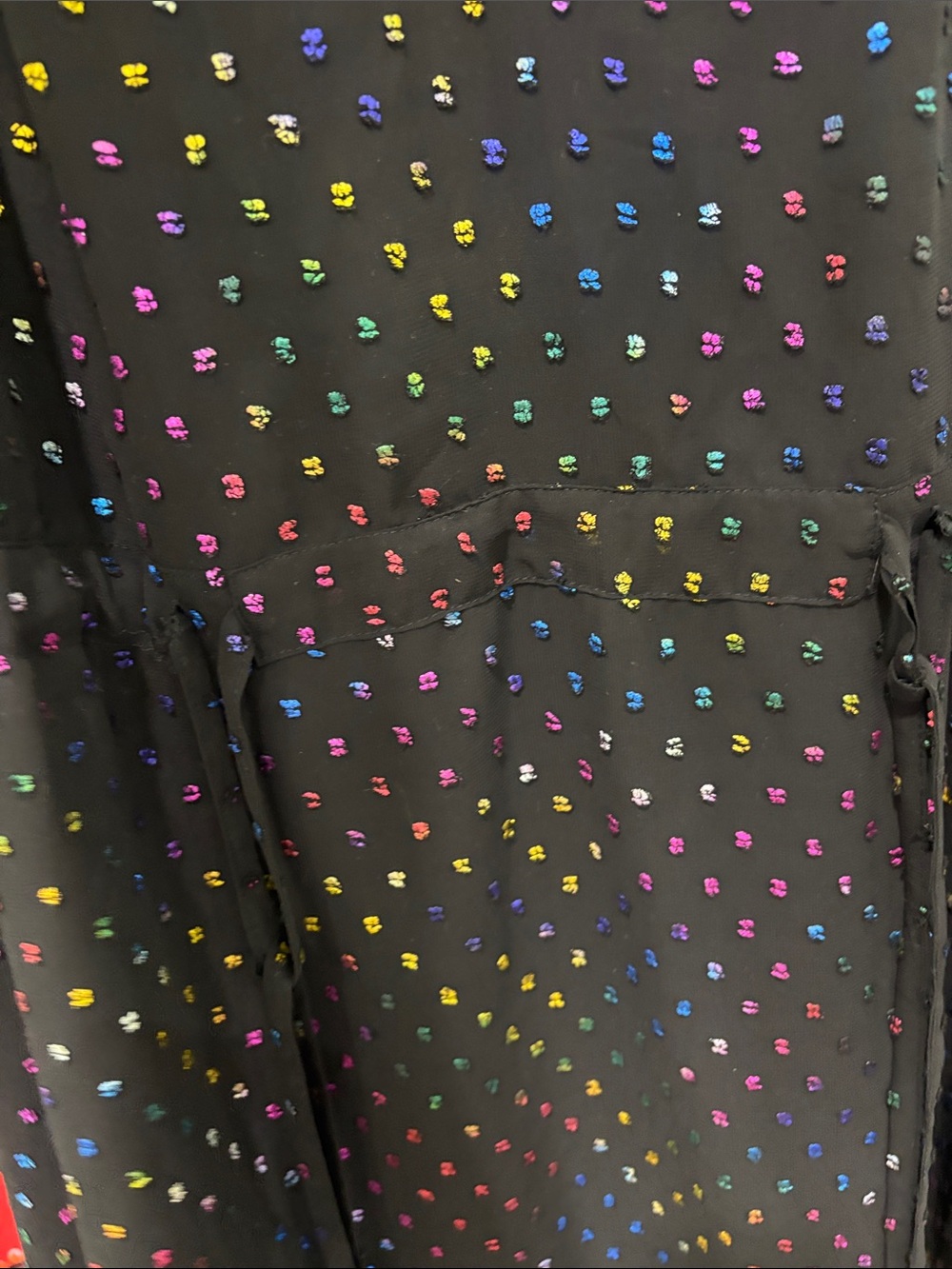 Draper James Black Dress with Multicolor Swiss Dots - Picture 5 of 8